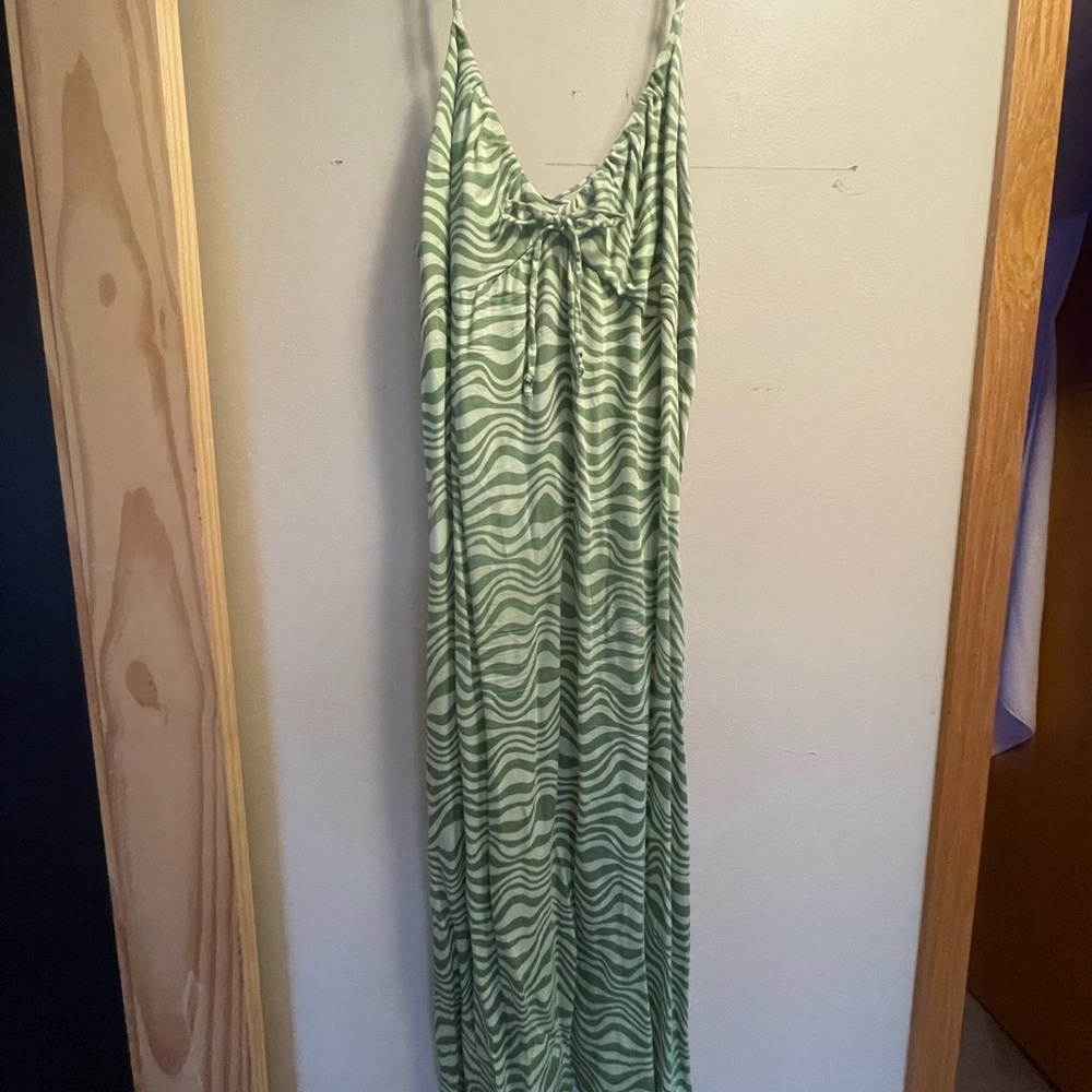 Wild Fable Green Spaghetti Strap Maxi Sundress
